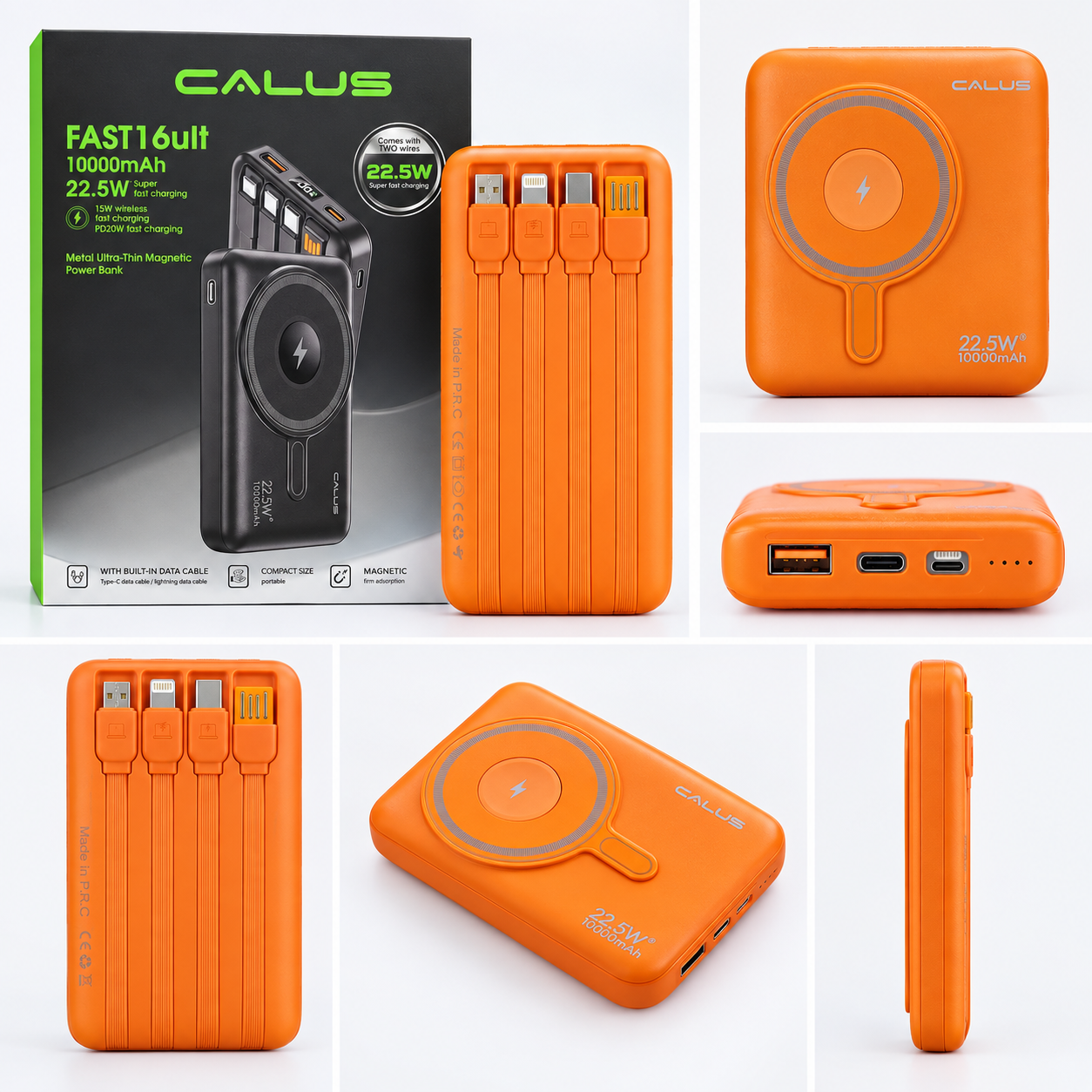 شارژر وایرلس آیفون و تایپ C فست شارژ CALUS 1000mAh