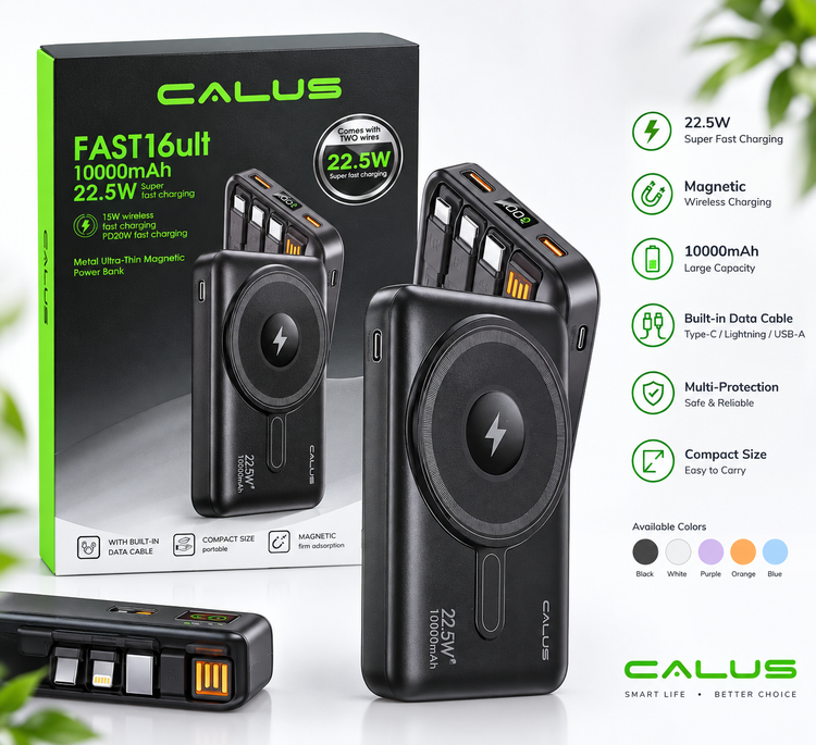 شارژر وایرلس آیفون و تایپ C فست شارژ CALUS 1000mAh